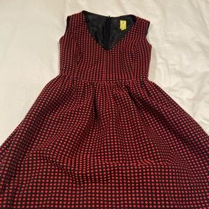 Red and Black Dotted Dress